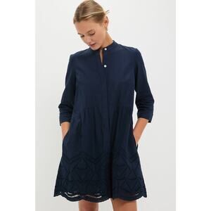 TUCKERNUCK Navy Eyelet Royal Shirt Dress Size XXL NWT Retail $188 Tuckernuck